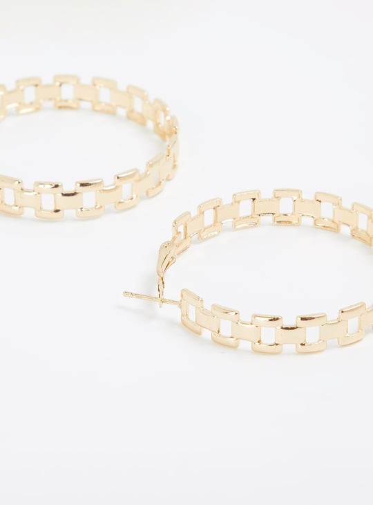 Women Textured Latch back Hoops