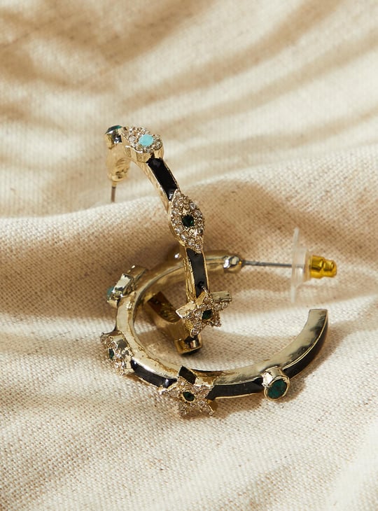 Women Embellished Hoop Earrings