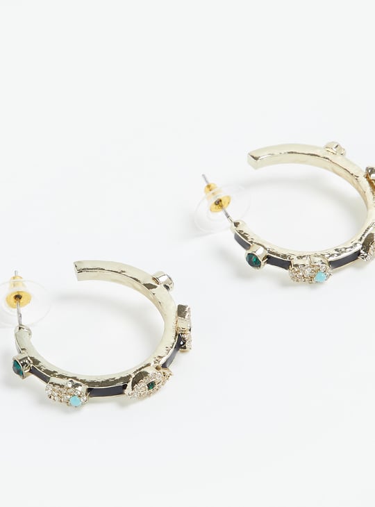 Women Embellished Hoop Earrings