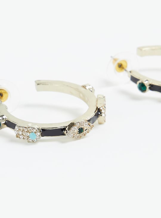 Women Embellished Hoop Earrings