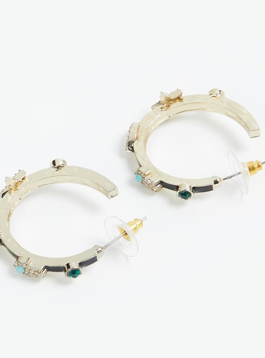 Women Embellished Hoop Earrings