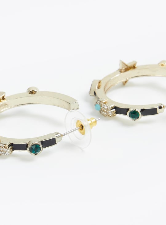 Women Embellished Hoop Earrings