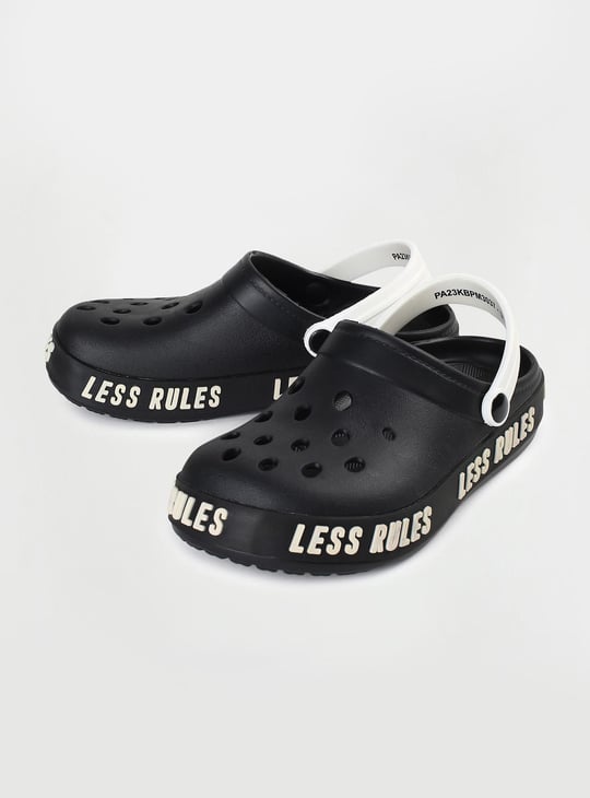 Boys Ankle Strap Clogs with Decorative Foxing
