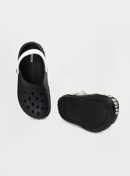 Boys Ankle Strap Clogs with Decorative Foxing