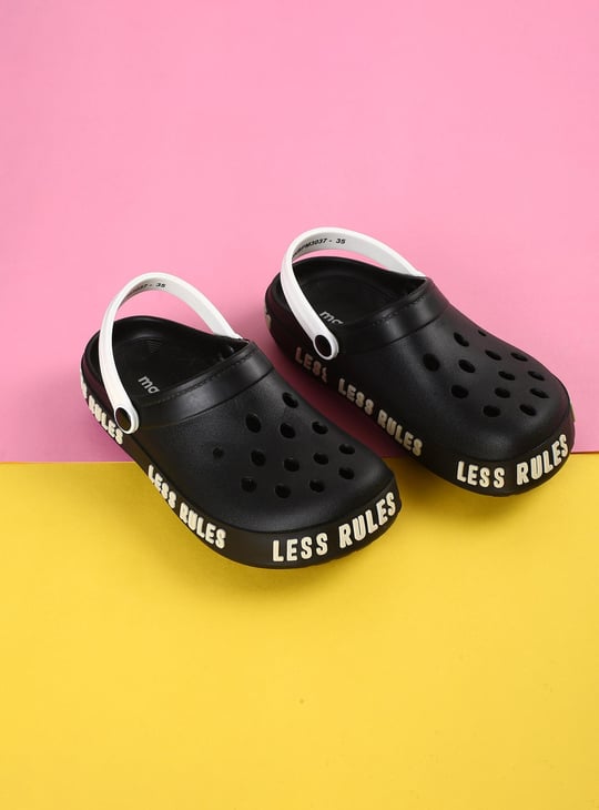 Boys Ankle Strap Clogs with Decorative Foxing