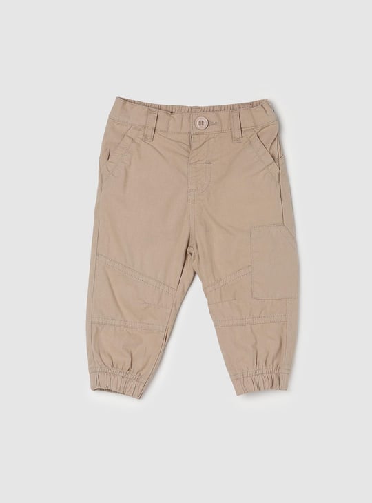 Boys Solid Full-Length Jogger Trousers