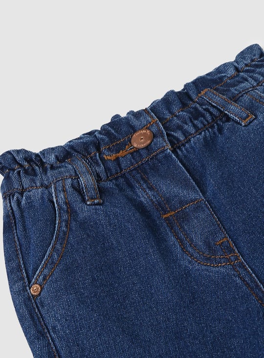 Girls Distressed Paperbag Jeans