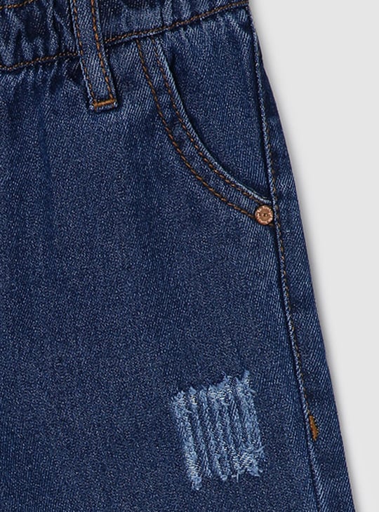 Girls Distressed Paperbag Jeans