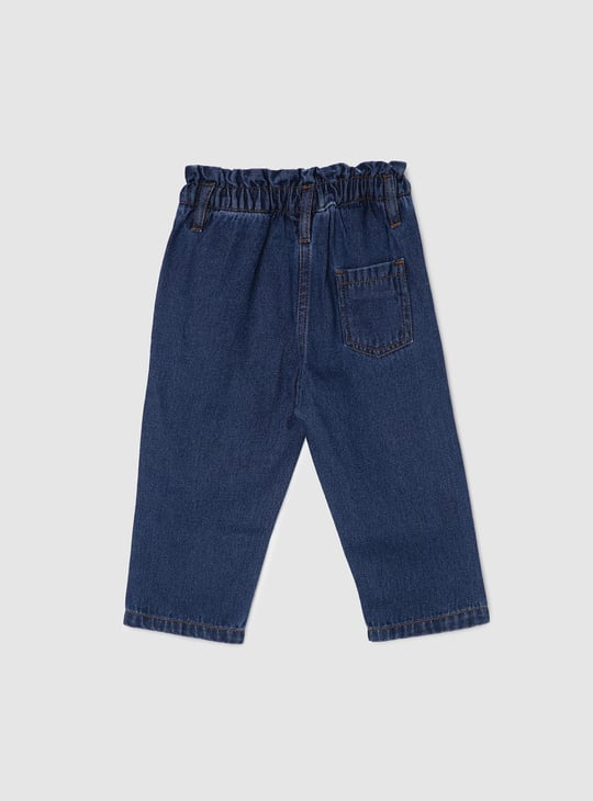 Girls Distressed Paperbag Jeans