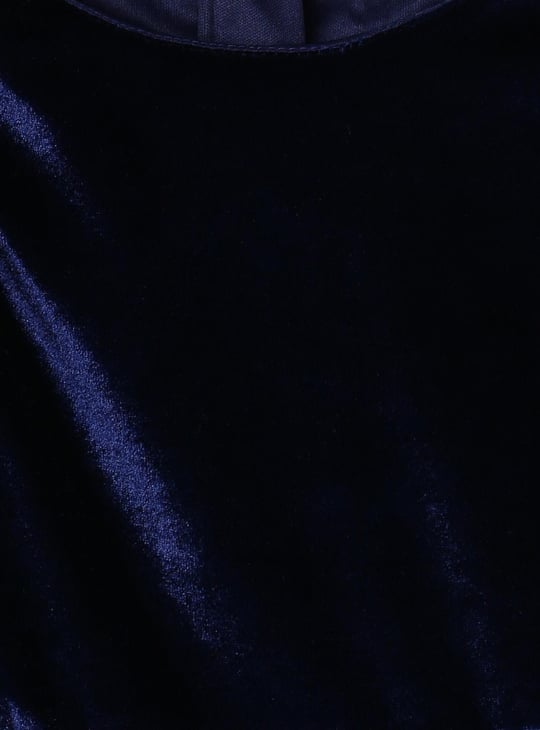 Girls Embellished Fit and Flare Velvet Dress