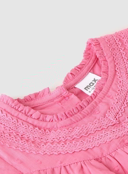 Buy Girls Dobby Woven Lace Top Online at just Rs. 349.0