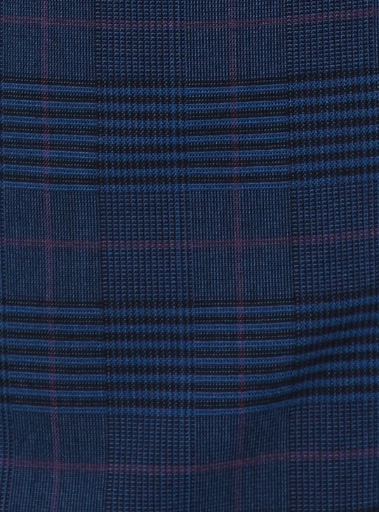 Men Carrot Fit Checked Formal Trousers