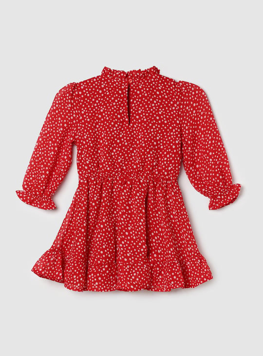 slim fit dress slacks Berrylush Women Red & White Polka Dot Printed V-Neck Fit & Flare Mini main image 1