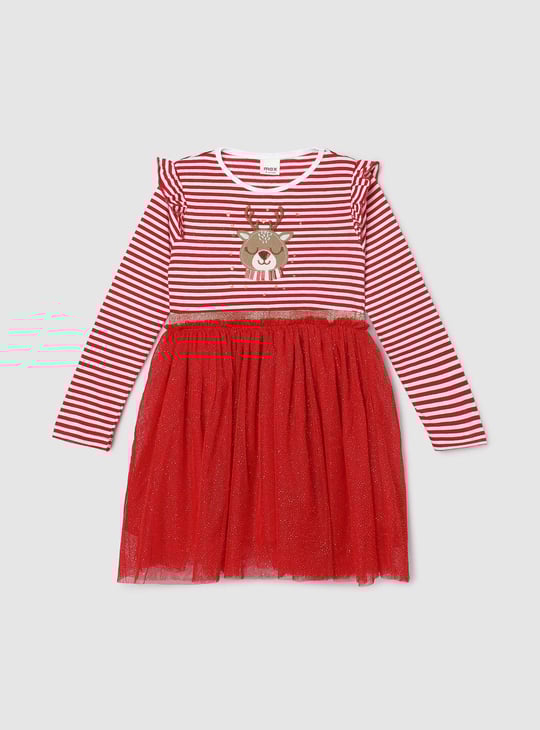 Girls Striped Tulle Dress