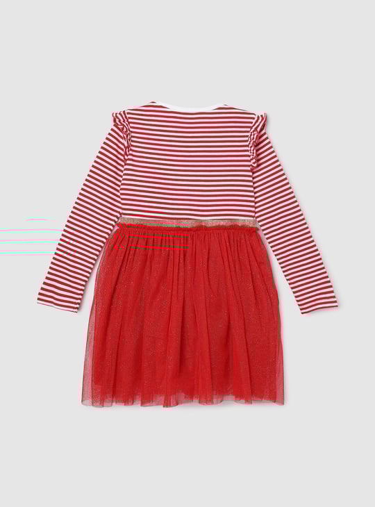 Girls Striped Tulle Dress