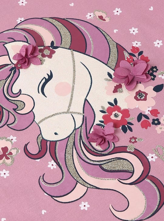 Girls Unicorn Printed T-shirt