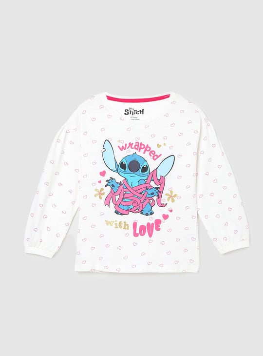 Girls Lilo & Stitch Printed T-shirt