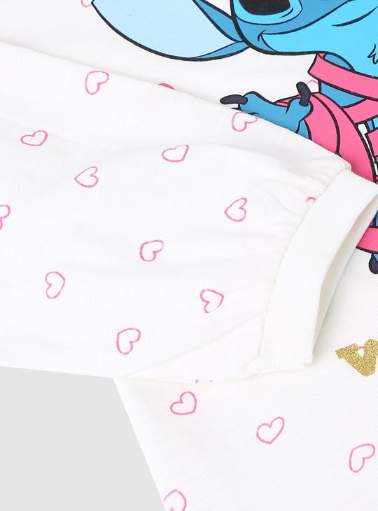 Girls Lilo & Stitch Printed T-shirt