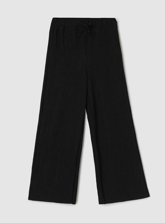 Girls Textured Elasticated Trousers