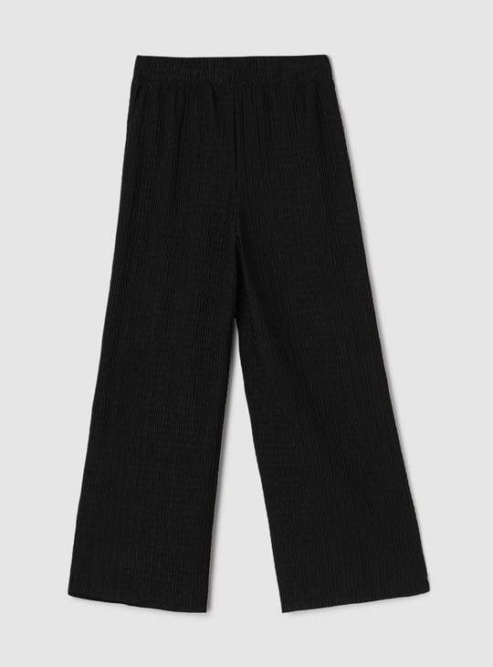 Girls Textured Elasticated Trousers