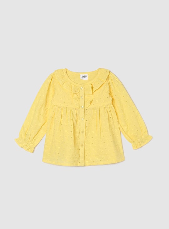Girls Schiffli Embroidered Top