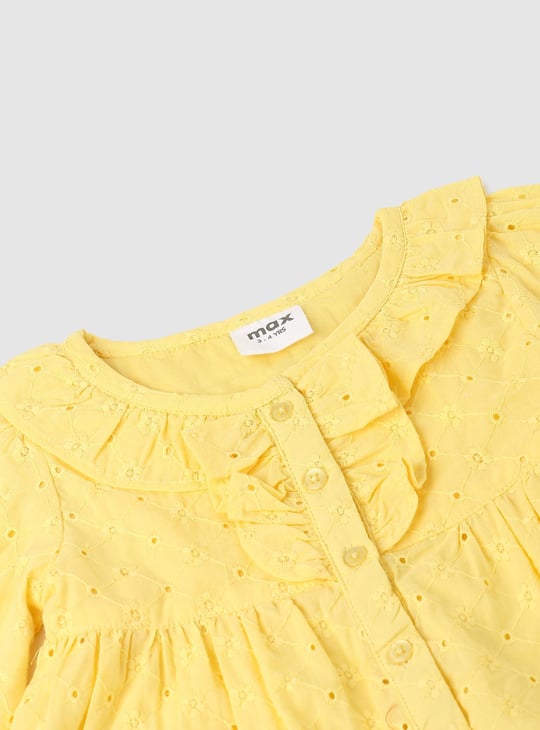 Girls Schiffli Embroidered Top