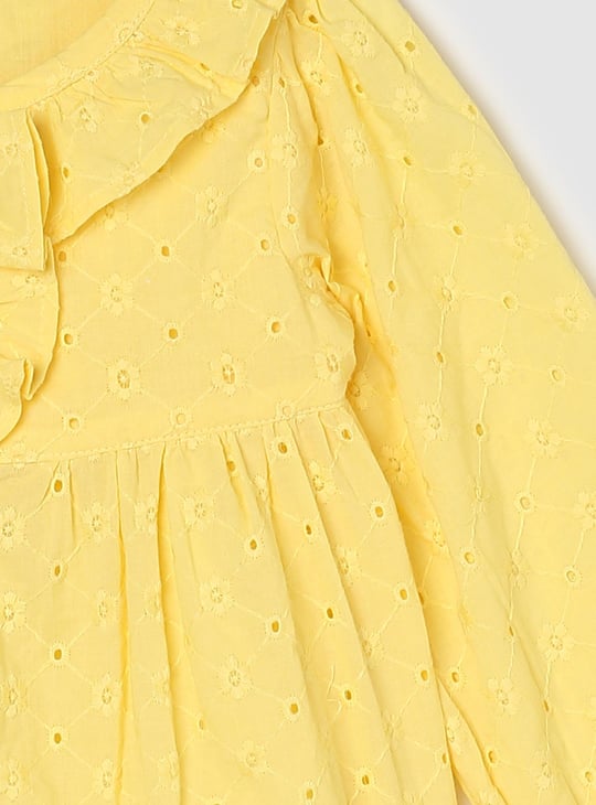 Girls Schiffli Embroidered Top