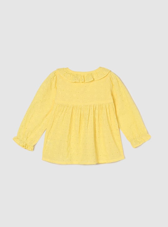 Girls Schiffli Embroidered Top