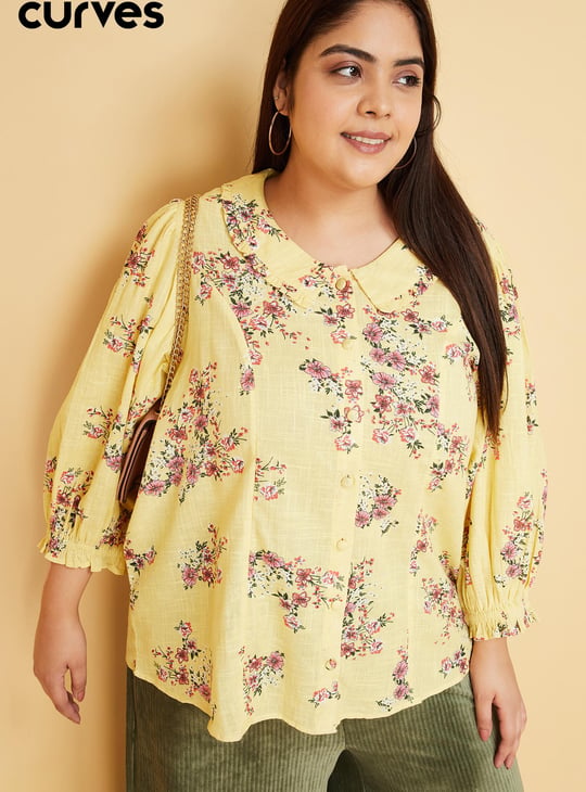 Women Printed Peter Pan Collar Blouse
