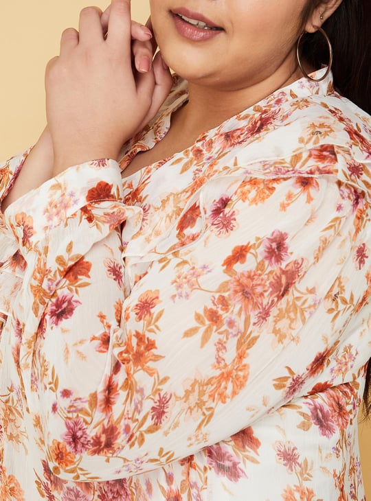 Women Printed Ruffled Blouse