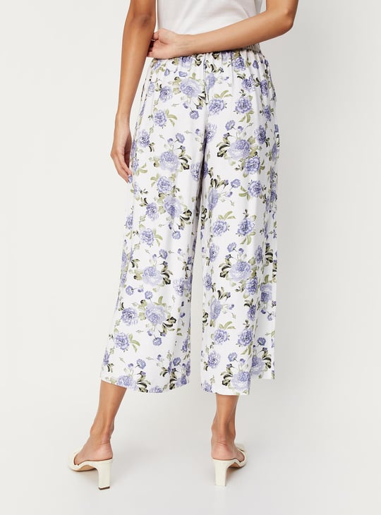 Women Floral Printed Wide Leg Trousers