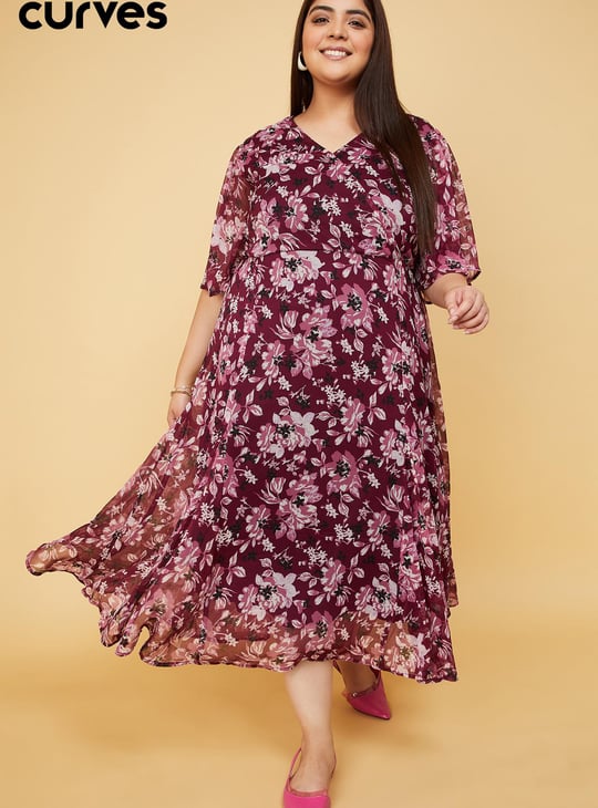Women Floral Printed Midi Dress