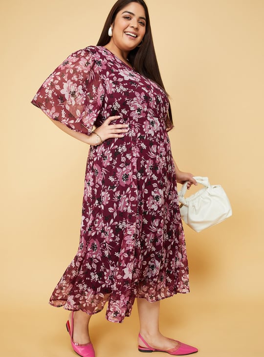 Women Floral Printed Midi Dress