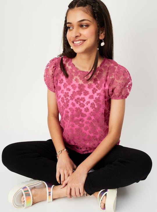 Girls Floral Printed Top