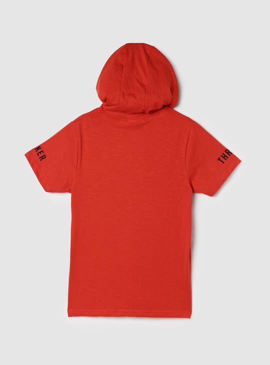 Boys Solid Hooded T-shirt