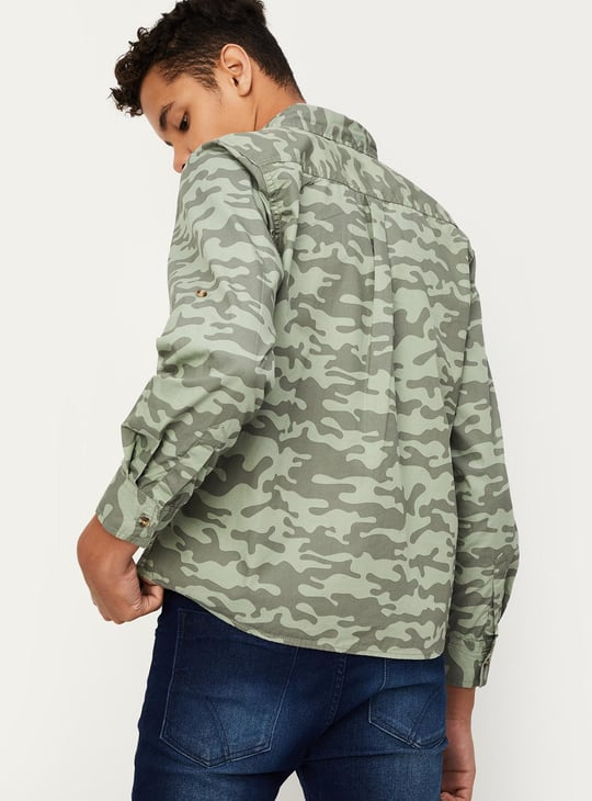 Boys Camouflage Printed Shirt