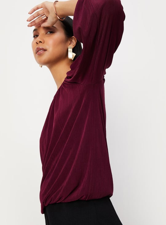 Women Pleated Knit Top