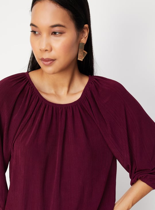 Women Pleated Knit Top
