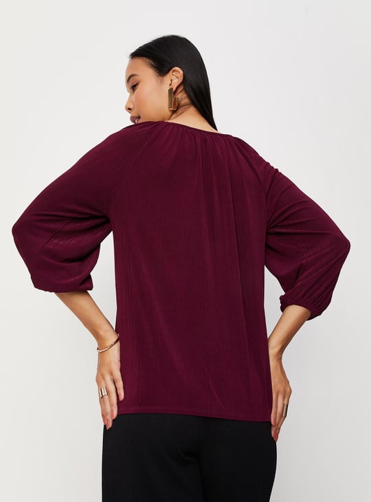 Women Pleated Knit Top