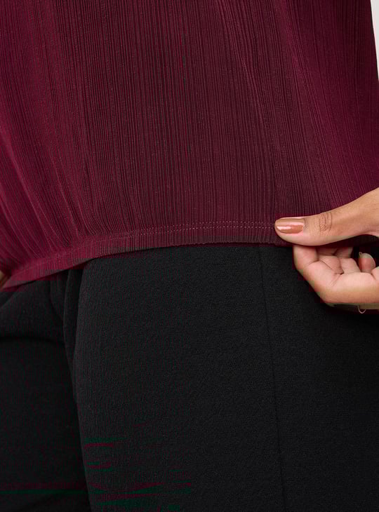 Women Pleated Knit Top