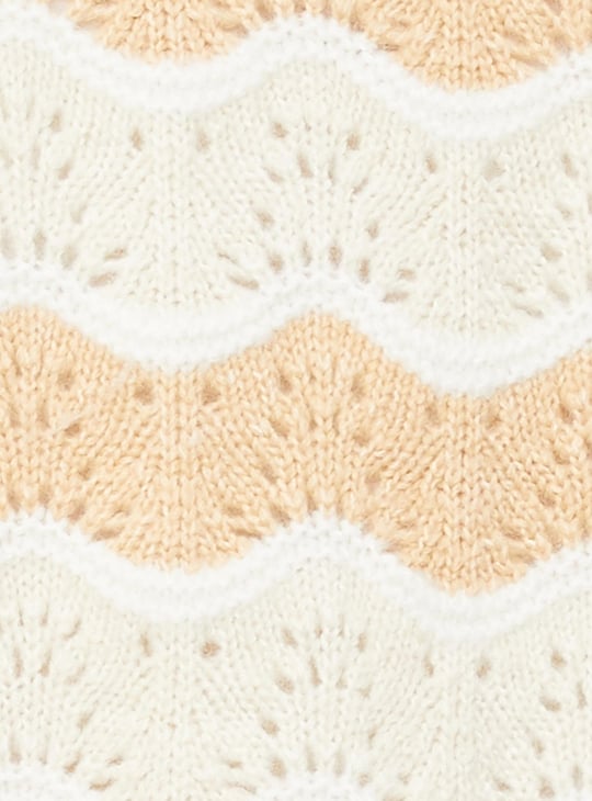 Women Striped Cable-Knit Cardigan