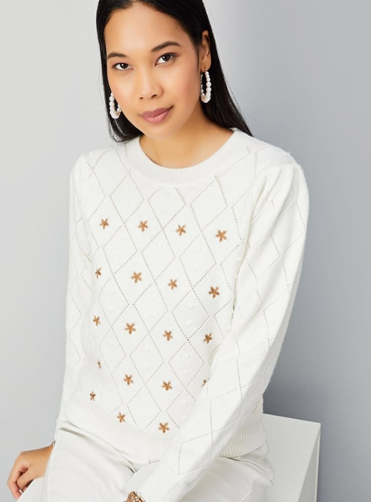 Women Embroidered Knit Jumper Embroidered