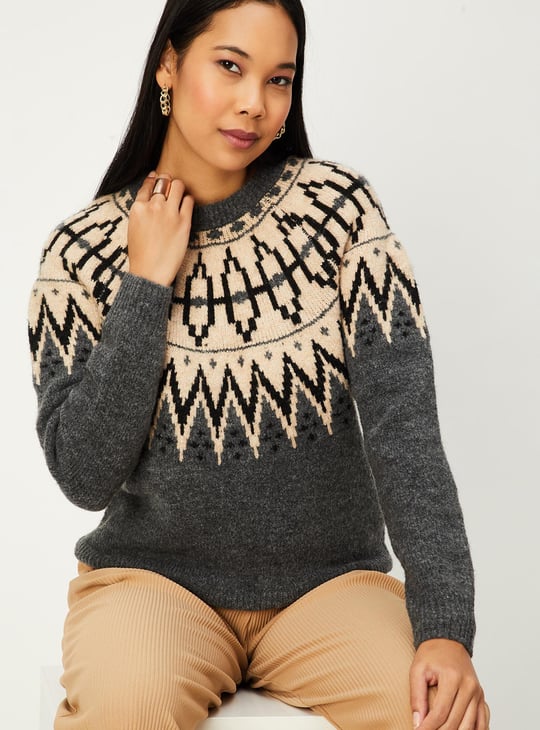 Women Fair Isle Knitted Jumper