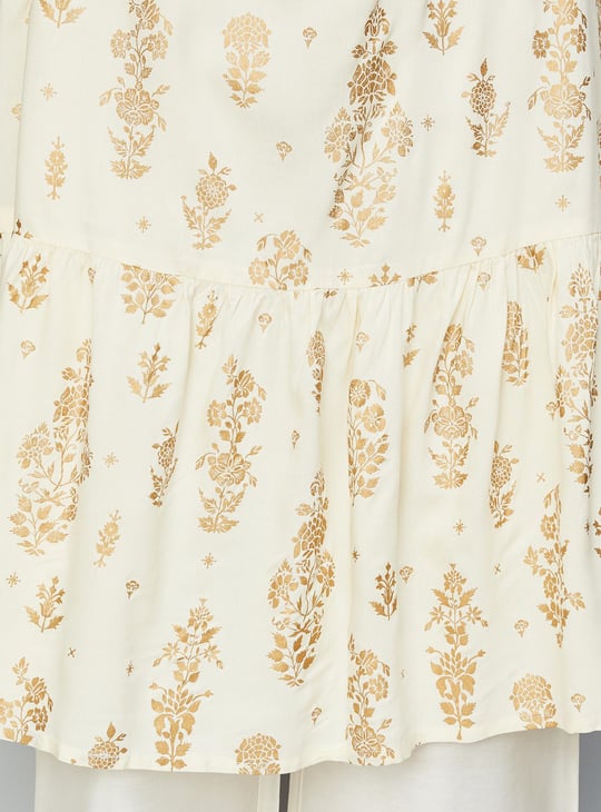 Women Embroidered Layered Kurta