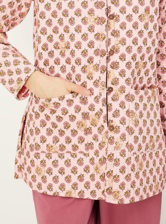 Women Printed Reversible Winter Jacket