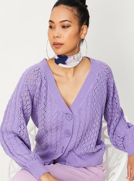 Women Cable Knit Cardigan