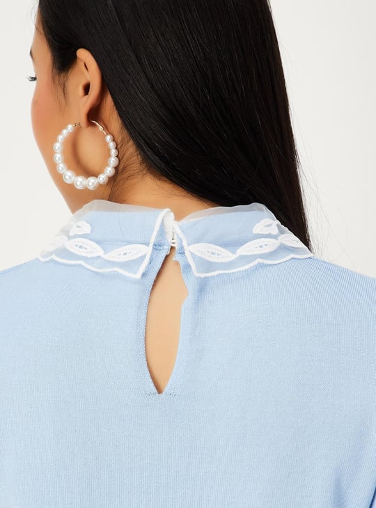 Women Lace Collar Knitted Jumper