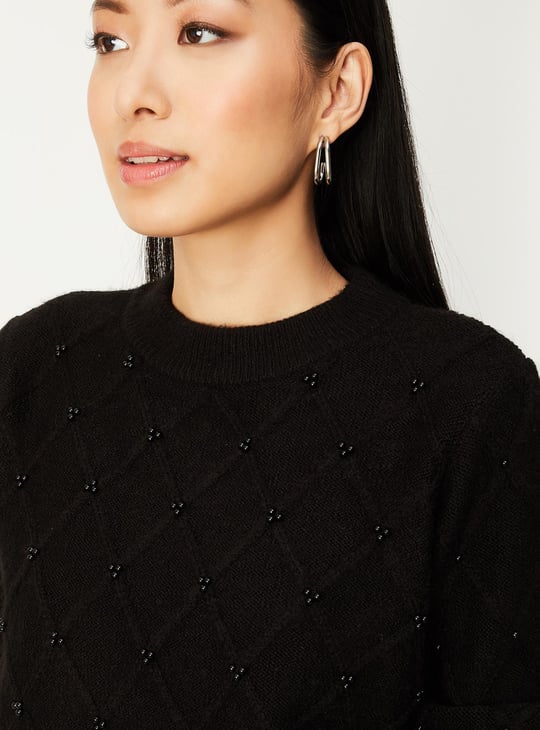 Women Pearl Embellished Sweater