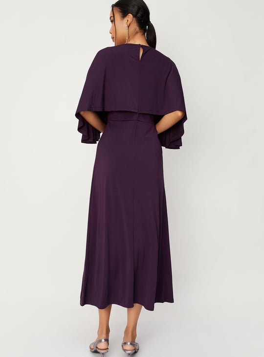 Women Embellished Capelet Maxi Dress