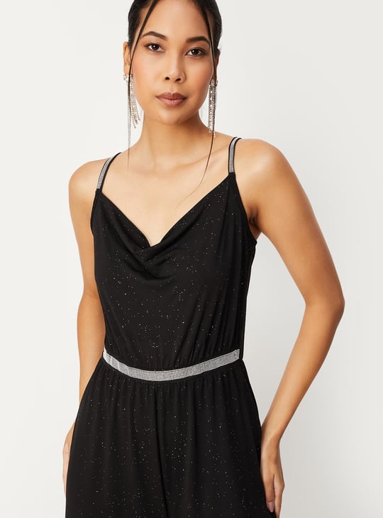 Black shops v neck jumpsuit